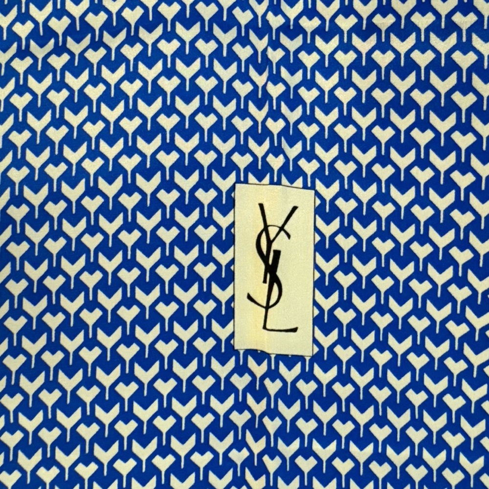 YSL Blue Patterned scarf